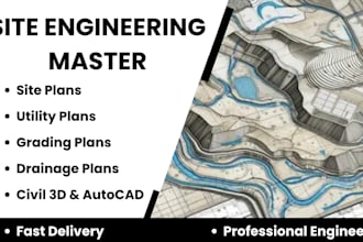 design grading plan, erosion control, site plan, drainage plan and utility plan