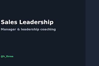 coach you to become a stronger sales manager and leader