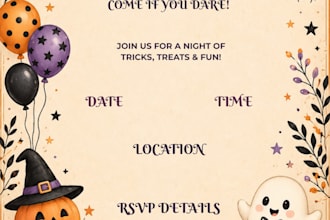 design a custom halloween digital invitation