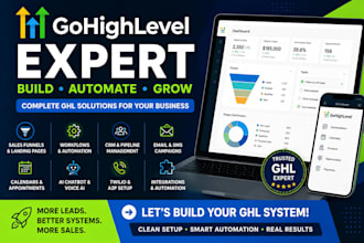 build gohighlevel ghl funnels, CRM, automation