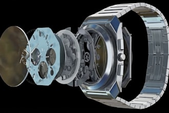 design custom 3d watch cad model and technical drawings for manufacturing