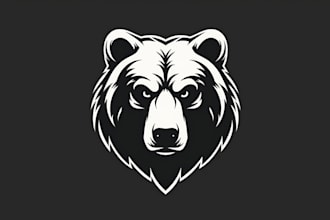 do awesome bear head t shirt logo