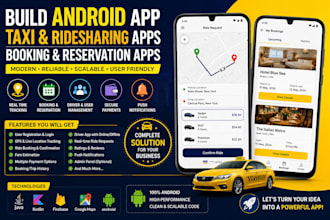 build android app on taxi and ridesharing apps, booking and reservation apps