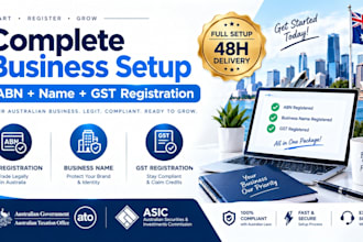 complete your australian business setup abn  name gst