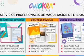 design a professional workbook, magazine, or training manual