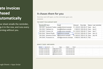 automate google sheets with apps script to send invoice payment reminders
