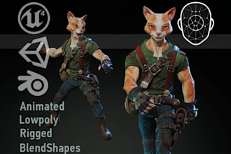 create a custom 3d furry avatar, vrchat avatar  for vroid, 3d model, vtuber