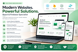 build custom responsive website using react node and firebase