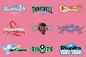 create streetwear y2k grunge logo design within 24 hours