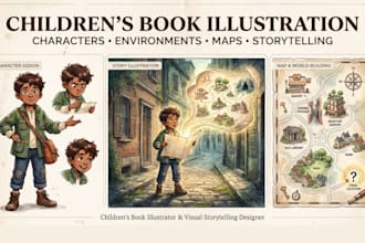 illustrate magical fantasy children books characters and fairy tales