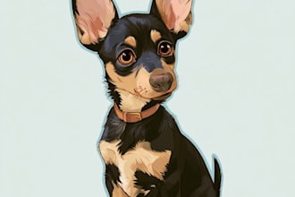 draw disney pet portrait illustration