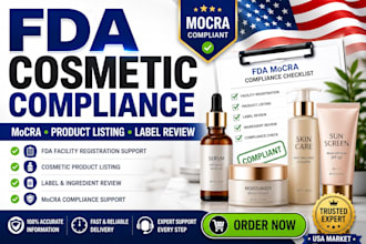 do fda registration, compliance, label review and product listing for cosmetics