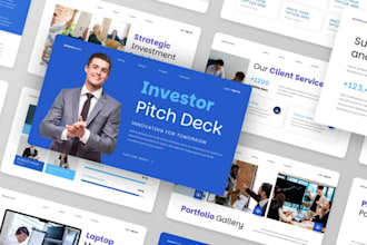 design investor pitch deck, startup pitch deck and fundraising presentation