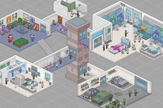 create isometric pixel art tileset top down isometric map game environment