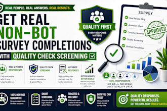 get real non bot survey completions with quality checks screening