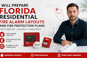 prepare florida residential fire alarm layouts and fire protection plans