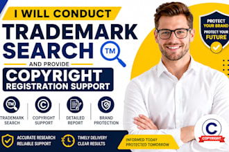 conduct trademark search and provide copyright registration support