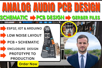 design your electronic pcb board,audio circuit schematic in altium kicad easyeda