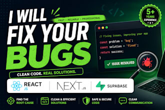 fix bugs in your react nextjs and supabase project