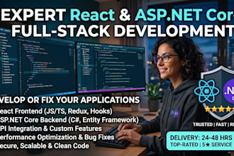 fix or develop react and asp dot net core applications