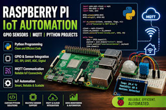 program raspberry pi for iot automation, gpio sensors, mqtt and python projects