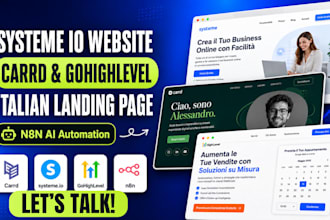 create systeme io website cardd website italian landing page gohighlevel n8n ai