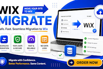 migrate your website to wix, redesign pages and transfer your content