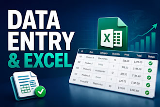 do accurate data entry, excel cleanup and document formatting