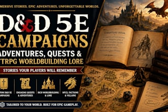 write dnd 5e campaigns, adventure rpg quests and ttrpg worldbuilding lore