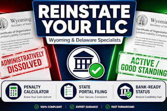 reinstate your delinquent wyoming llc or inactive delaware company