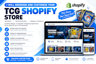 redesign and customize your tcg shopify store