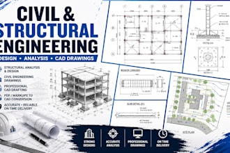do civil and structural engineering design analysis and cad drawings