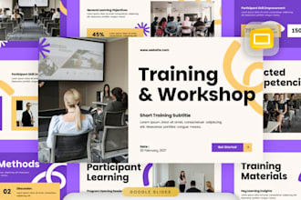 design online course slides, webinar powerpoint presentation, corporate training