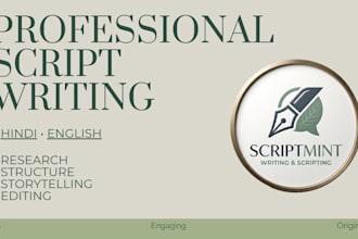 write engaging and well structured hindi and english scripts
