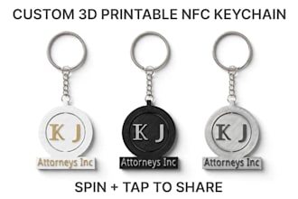 design custom nfc spinner business keychain stl with logo