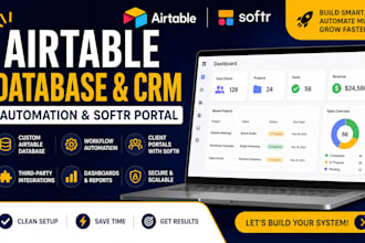 build airtable database CRM automation and softr client portal