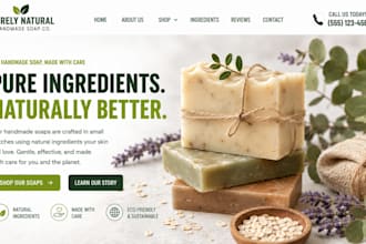 build handmade soap website skincare ecommerce store website design booking site