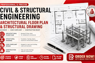 civil and structural engineering architectural floor plan and structural drawing