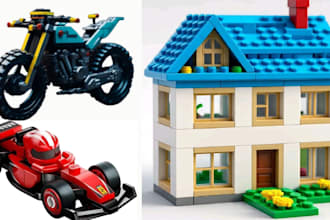 design custom 3d lego model lego set toys manual instructions 3d lego car ship