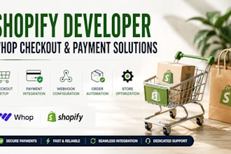 be your shopify developer for whop payment checkout payment gateway and bug fix