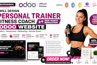 design personal trainer website fitness coach new years resolution odoo website