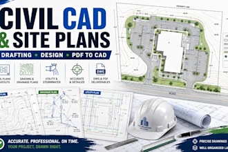 create civil engineering plans site plans and cad drawings