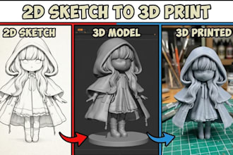 convert 2d image sketch photo to 3d model stl for 3d printing