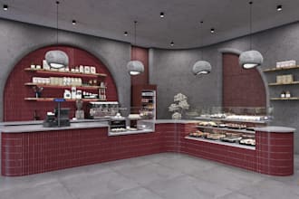 redesign cafe interior layout, coffee shop render restaurant space optimization