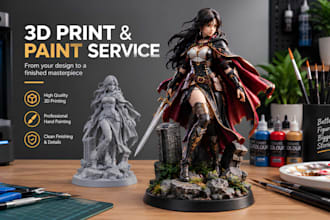 3d print and paint custom anime figure resin statue miniature bust diorama stl