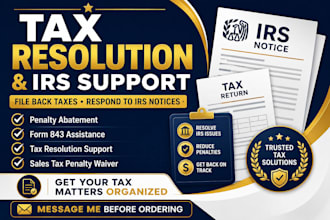 file back taxes, irs notice, penalty abatement, tax resolution, form 843