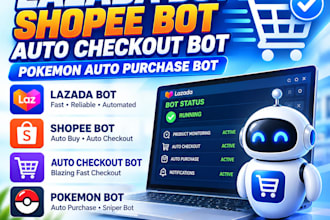 do lazada bot, shopee bot, auto checkout bot, pokemon bot auto purchase bot