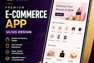 design a premium e commerce mobile app UI UX in figma