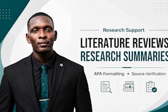 do literature reviews, research summaries and apa formatting