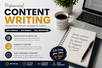 write engaging blog posts,articles and social media content